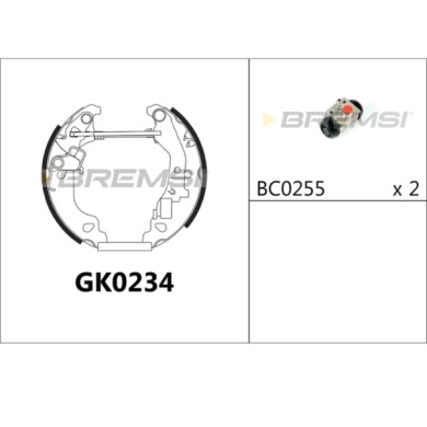 GK0234.JPG Kit Ganasce Freno Posteriore Fiat Punto Punto Cassone/coda Spiovente Gk0234 Bremsi