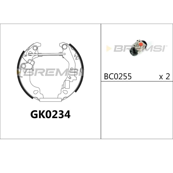 GK0234.JPG Kit Ganasce Freno Posteriore Fiat Punto Punto Cassone/coda Spiovente Gk0234 Bremsi