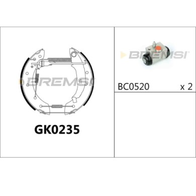 GK0235.JPG Kit Ganasce Freno Posteriore Peugeot 206 2 Volumi/coda Spiovente 206 Sw 206 Tre Volumi Gk0235 Bremsi