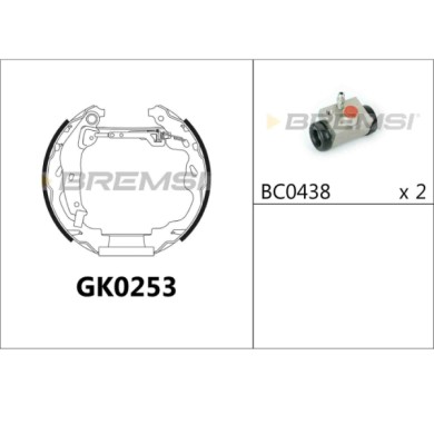 GK0253.JPG Kit Ganasce Freno Posteriore Toyota Yaris Gk0253 Pw891301 Bremsi