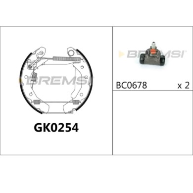 GK0254.JPG Kit Ganasce Freno Posteriore Chevrolet Matiz Spark Daewoo Matiz Gk0254 Bremsi
