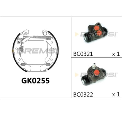 GK0255.JPG Kit Ganasce Freno Posteriore Daewoo Tico Gk0255 Bremsi