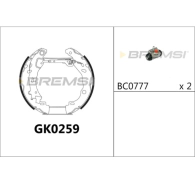 GK0259.JPG Kit Ganasce Freno Posteriore Lancia Ypsilon Gk0259 Bremsi