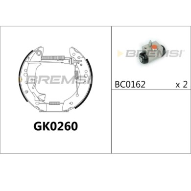GK0260.JPG Kit Ganasce Freno Posteriore Peugeot 1007 Citro-n C3 Ii Gk0260 4242 Bremsi