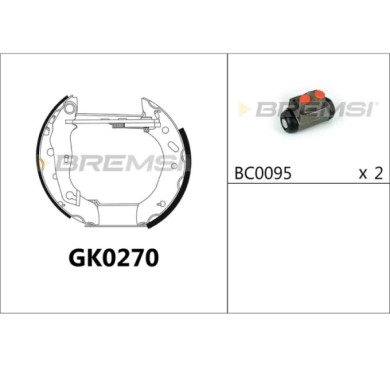 GK0270.JPG Kit Ganasce Freno Posteriore Ford Fiesta Furgonato Fiesta Iv Gk0270 Bremsi