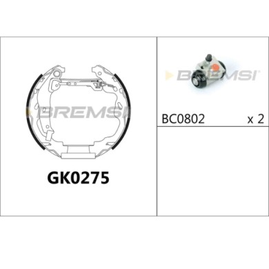 GK0275.JPG Kit Ganasce Freno Posteriore Citro-n C1 Peugeot 107 Toyota Aygo Gk0275 1611451780 Bremsi