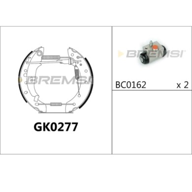 GK0277.JPG Kit Ganasce Freno Posteriore Peugeot 206 2 Volumi/coda Spiovente 206 Cc 206 Sw 206 Tre Volumi 206+ Gk0277 4242 Bremsi