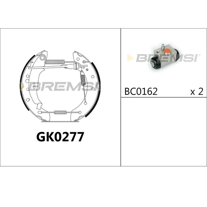 GK0277.JPG Kit Ganasce Freno Posteriore Peugeot 206 2 Volumi/coda Spiovente 206 Cc 206 Sw 206 Tre Volumi 206+ Gk0277 4242 Bremsi