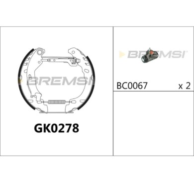 GK0278.JPG Kit Ganasce Freno Posteriore Fiat 500 500 C Panda Panda Cassone/coda Spiovente Ford Ka Gk0278 Bremsi