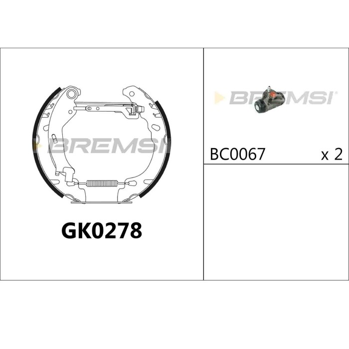 GK0278.JPG Kit Ganasce Freno Posteriore Fiat 500 500 C Panda Panda Cassone/coda Spiovente Ford Ka Gk0278 Bremsi