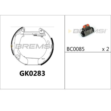 GK0283.JPG Kit Ganasce Freno Posteriore Audi 80 B2 Tre Volumi (811 813 814 819 853) Gk0283 Bremsi