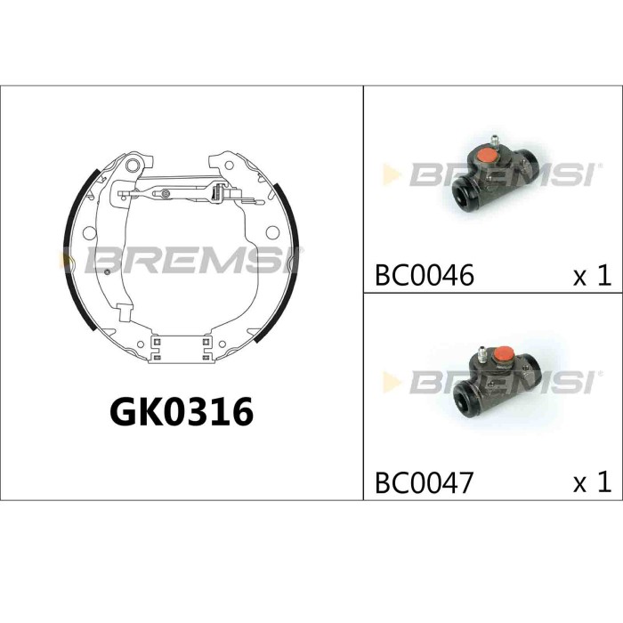 GK0316.JPG Kit Ganasce Freno Posteriore Peugeot 207 207 Cc 207 Sw Gk0316 4242 Bremsi