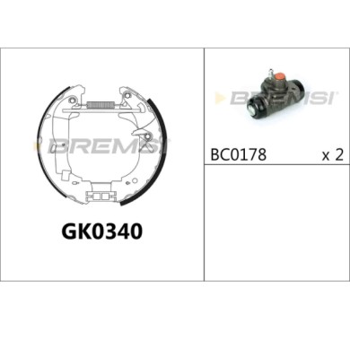 GK0340.JPG Kit Ganasce Freno Posteriore Ford Transit Autobus Transit Furgonato Transit Pianale Piatto/telaio Transit Tourneo Gk0