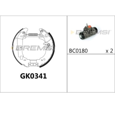 GK0341.JPG Kit Ganasce Freno Posteriore Ford Transit Autobus Transit Furgonato Transit Pianale Piatto/telaio Transit Tourneo Gk0