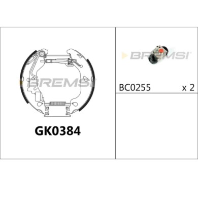GK0384.JPG Kit Ganasce Freno Posteriore Fiat Punto Punto Cassone/coda Spiovente Gk0384 71740712 Bremsi