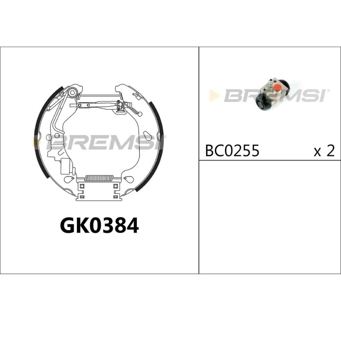 GK0384.JPG Kit Ganasce Freno Posteriore Fiat Punto Punto Cassone/coda Spiovente Gk0384 71740712 Bremsi