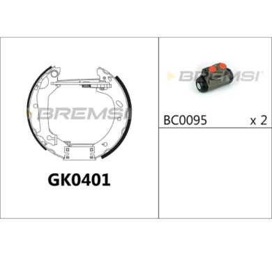 GK0401.JPG Kit Ganasce Freno Posteriore Ford Escort Vi Escort Vi Turnier Escort Vi Tre Volumi Gk0401 Bremsi