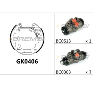 GK0406.JPG Kit Ganasce Freno Posteriore Suzuki Vitara Vitara Cabrio Gk0406 Bremsi