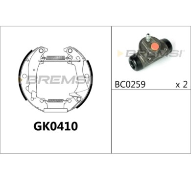 GK0410.JPG Kit Ganasce Freno Posteriore Fiat 131 Familiare/panorama 131 132 Seat 124 132 Gk0410 Bremsi