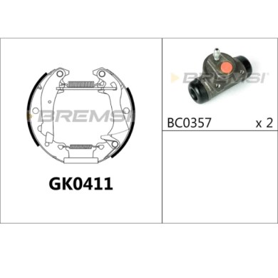GK0411.JPG Kit Ganasce Freno Posteriore Fiat Argenta Gk0411 Bremsi