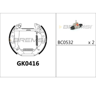 GK0416.JPG Kit Ganasce Freno Posteriore Audi 80 Coupú Volkswagen Passat Passat Variant Santana Gk0416 Bremsi