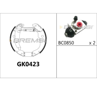 GK0423.JPG Kit Ganasce Freno Posteriore Citroen C-elysee (dd) Gk0423 4242 Bremsi