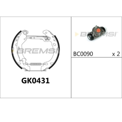 GK0431.JPG Kit Ganasce Freno Posteriore Fiat Panda Panda Cassone/coda Spiovente Gk0431 Bremsi
