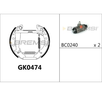 GK0474.JPG Kit Ganasce Freno Posteriore Skoda 100 110 Coupú 110 Favorit Gk0474 Bremsi