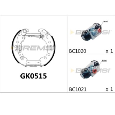 NEUTRO.jpg Kit Ganasce Freno Posteriore Smart Forfour 2 Volumi/coda Spiovente Gk0515 Bremsi