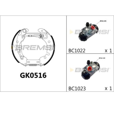 NEUTRO.jpg Kit Ganasce Freno Posteriore Smart Fortwo Cabriolet Fortwo Coupú Gk0516 Bremsi