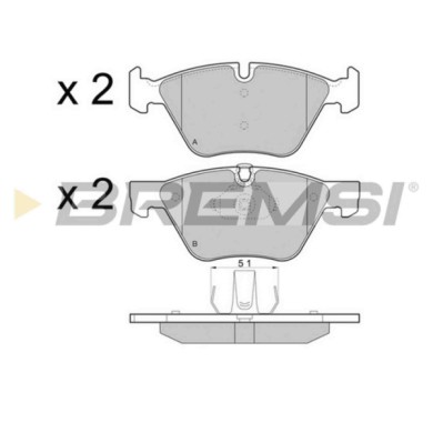 BP3488CE.jpg Kit Pastiglie Freno Anteriore Bmw 3 3 Coupú 3 Touring 5 5 Touring X1 Ceramica Bp3488ce 34 11 2 288 880 S.f. Ate Bre