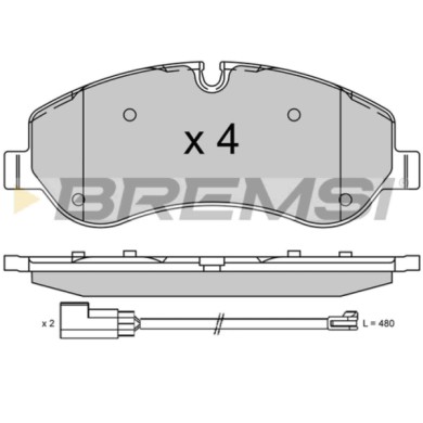 BP3525TR.jpg Kit Pastiglie Freno Anteriore Ford Tourneo Custom V362 Autobus (f3) Bp3525tr 03h23d05 Truck Formula S.f. Lucas-trw 