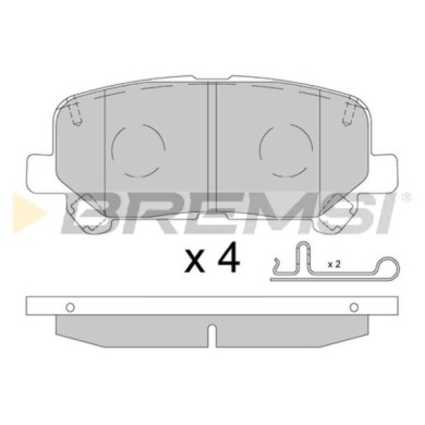 BP3890.jpg Kit Pastiglie Freno Posteriore Honda Pilot Bp3890 43022szaa00 Con Segnalazione Acustica Usura S.f. Akebono Bremsi