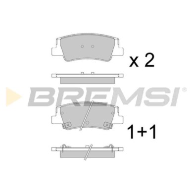BP3906.jpg Kit Pastiglie Freno Posteriore Hyundai Sonata Viii Bp3906 58302-l0a15 S.f. Mobis Bremsi