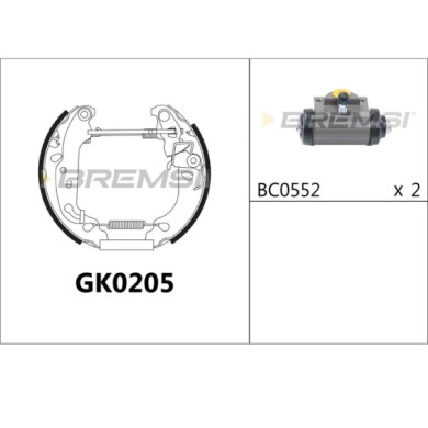 GK0205.jpg Kit Ganasce Freno Posteriore Ford Fiesta Iv Fiesta V Ka Gk0205 Bremsi