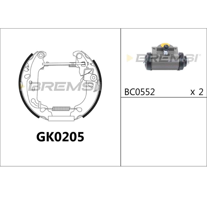 GK0205.jpg Kit Ganasce Freno Posteriore Ford Fiesta Iv Fiesta V Ka Gk0205 Bremsi