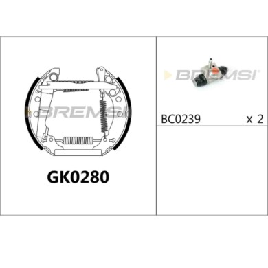 GK0280.jpg Kit Ganasce Freno Posteriore Seat Cordoba (6k1 6k2) Gk0280 Bremsi