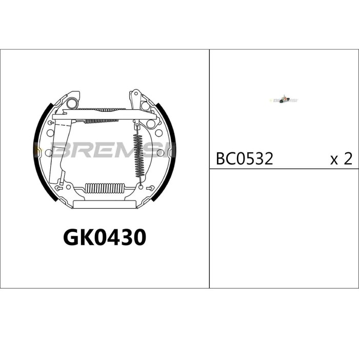 GK0430.jpg Kit Ganasce Freno Posteriore Audi 80 B2 Tre Volumi (811 813 814 819 853) Gk0430 Bremsi