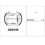 GK0430.jpg Kit Ganasce Freno Posteriore Audi 80 B2 Tre Volumi (811 813 814 819 853) Gk0430 Bremsi