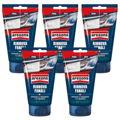 8249_NEW_1-PEZZO.jpg Arexons Rinnova Fanali 8249 Kit Promo 5 Pezzi X 150gr Pasta Ripristina Trasparenza Fanali