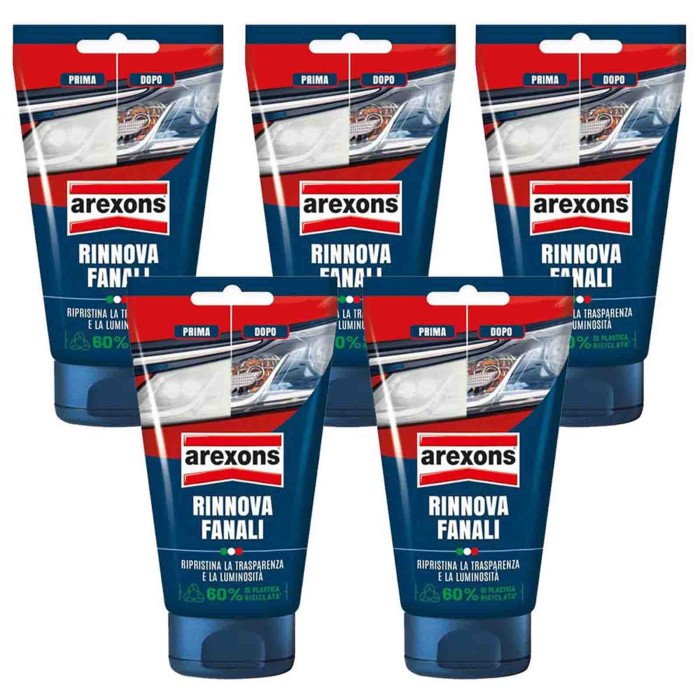 8249_NEW_1-PEZZO.jpg Arexons Rinnova Fanali 8249 Kit Promo 5 Pezzi X 150gr Pasta Ripristina Trasparenza Fanali