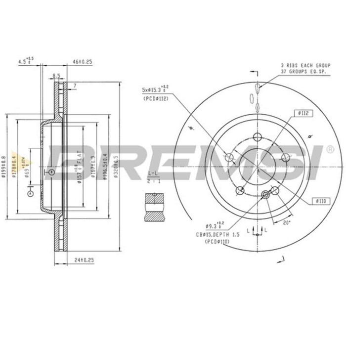 CD8839S_1.jpg Disco Freno Anteriore 92331005 Mercedes-benz Classe C Pieno