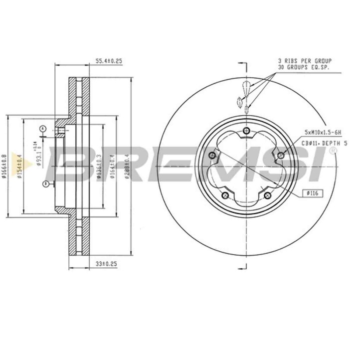 CD9059V_1.jpg Disco Freno Anteriore 09c24010 Ford Transit V363 Furgonato