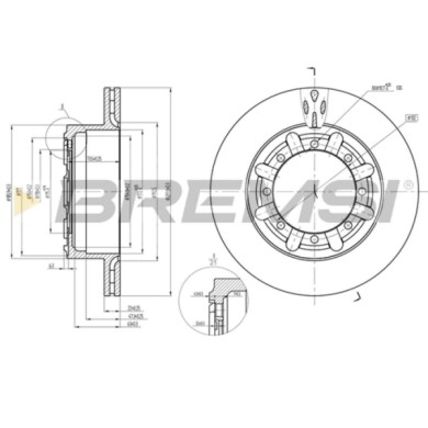 CD5184V.JPG Coppia Dischi Freno Posteriore 93117600 Renault Trucks Mascott Furgonato Ventilato S.f. Brembo