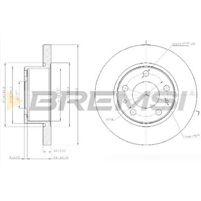 CD5194S.JPG Coppia Dischi Freno Anteriore 93104600 Iveco Daily Iii Furgonato Daily Iii Pianale Piatto/telaio Daily Iii Autobus P