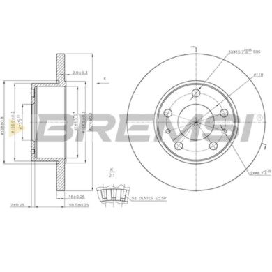 CD5196S.JPG Coppia Dischi Freno Posteriore 93104800 Iveco Daily Iii Furgonato Daily Iii Pianale Piatto/telaio Daily Iii Autobus 