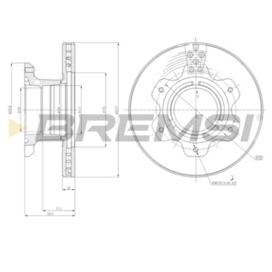 CD5209V.JPG Coppia Dischi Freno Posteriore 93191500 Mercedes-benz Vario Autobus (b670) Ventilato