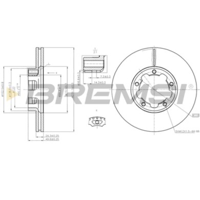 CD5261V.JPG Coppia Dischi Freno Anteriore 93185300 Nissan Cabstar E Ventilato