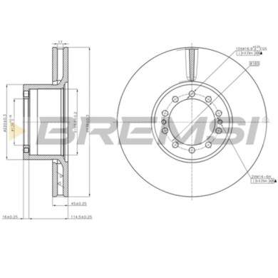 CD5286V.JPG Coppia Dischi Freno Anteriore 93145500 Dennis Elite 2 Ventilato S.f. Meritor D-lisa