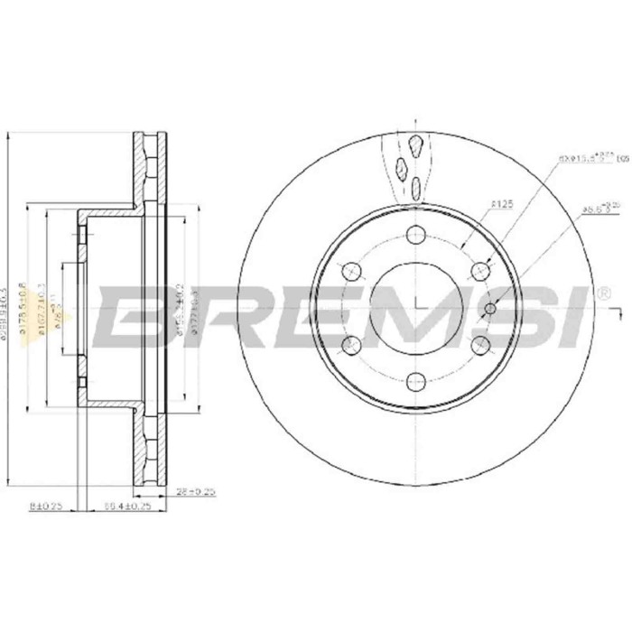CD5314V.JPG Coppia Dischi Freno Anteriore 92155900 Iveco Daily Vi Furgonato Ventilato